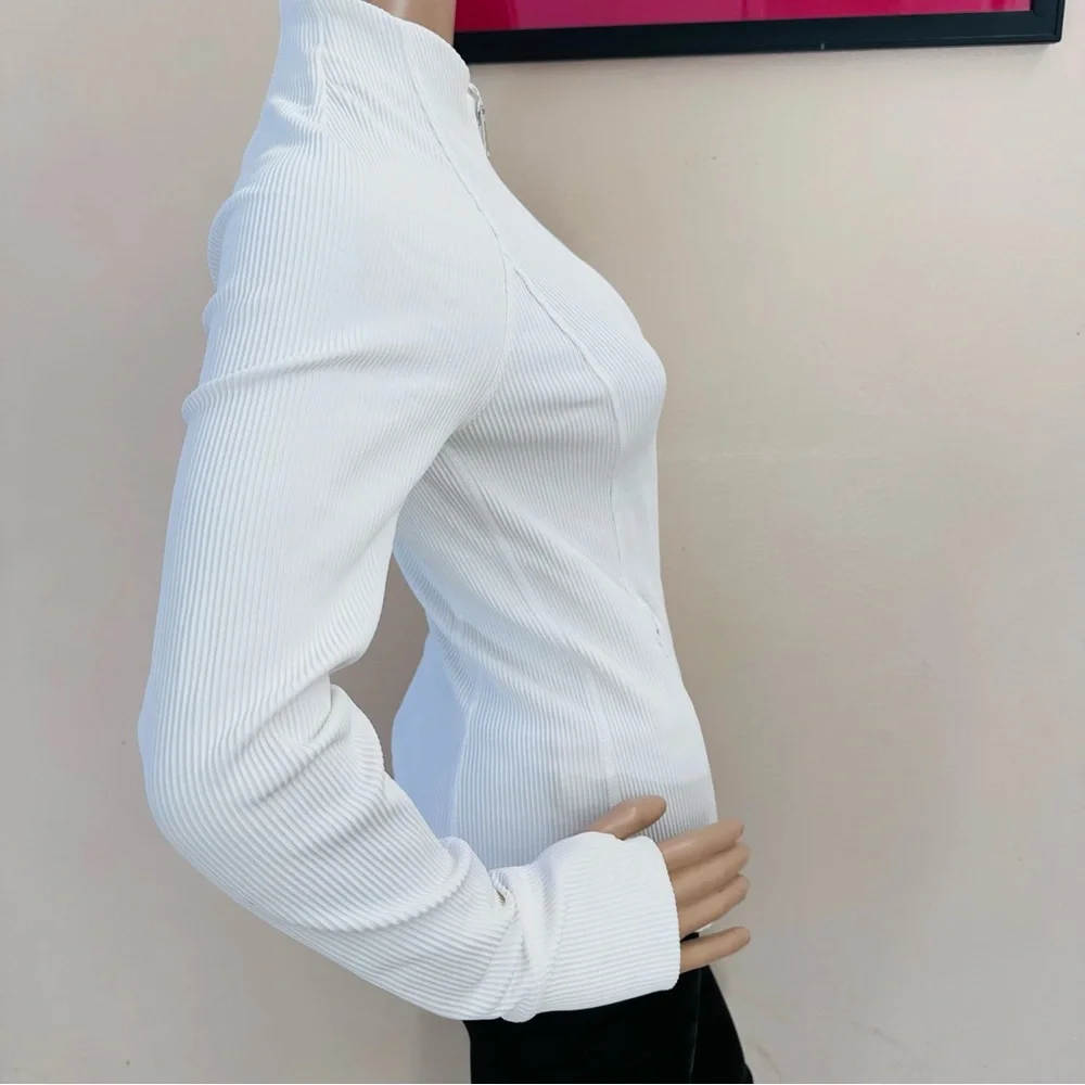 Athleta White Ribbed Jacket - Picture 7 of 16